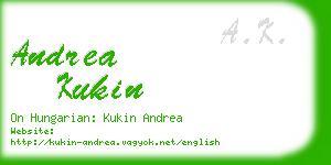 andrea kukin business card